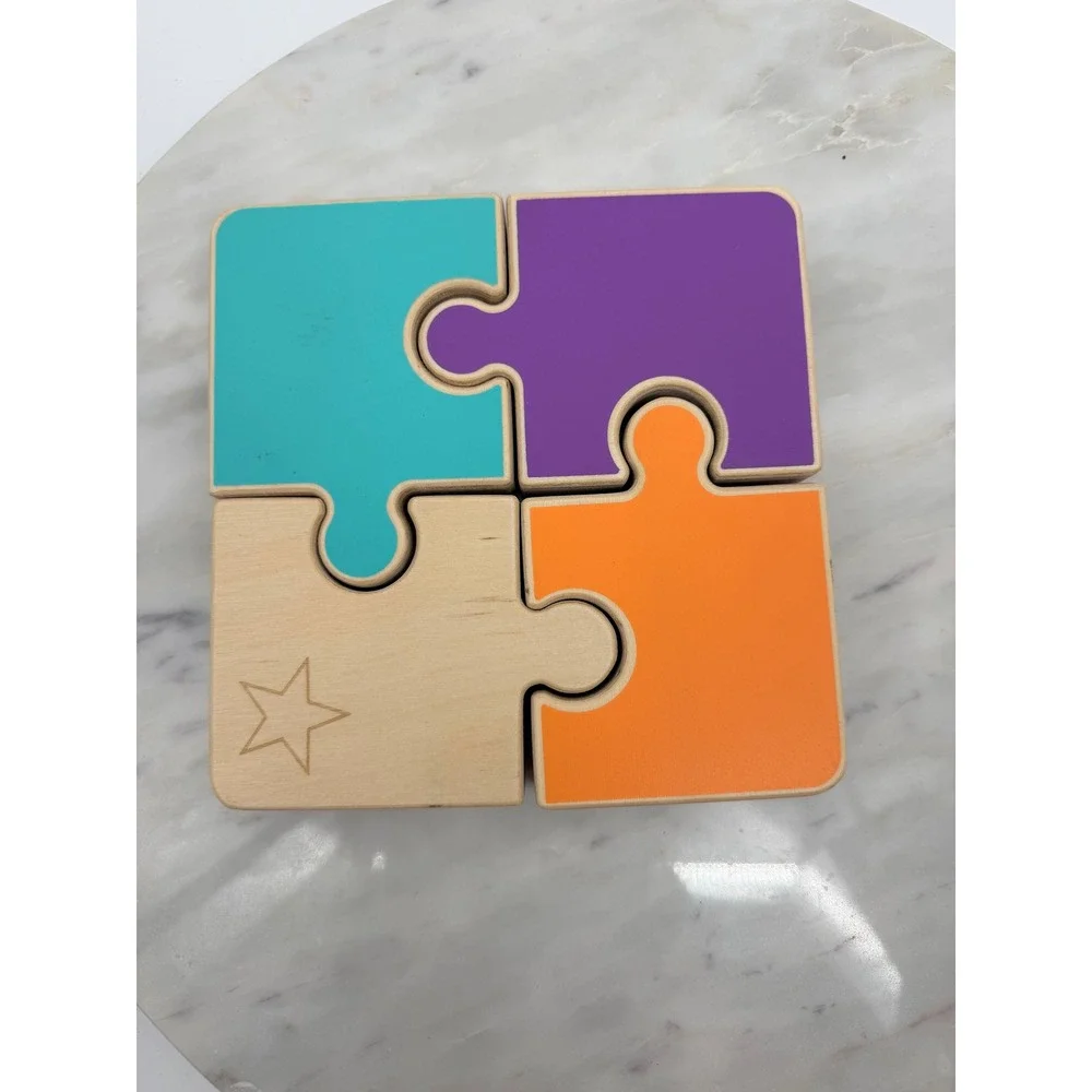 Lovevery Wooden Interlocking Puzzle Toddler Learning Toy Multi Color